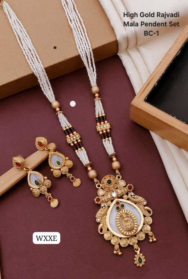 Kanaf 👑 KANAF High Gold Rajwadi Mala Pendant Set | Premium Temple Jewellery | Model BC-1