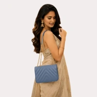 Inner Feel SkyLuxe Chevron Blue Sling Bag for Women