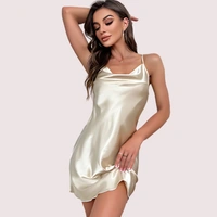 InnerFeel 100% Pure silk satin cowl neck nightwear - XXL, Black