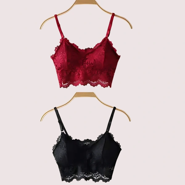 InnerFeel 2 pack luxury lace padded bralette - 34 B, Assorted