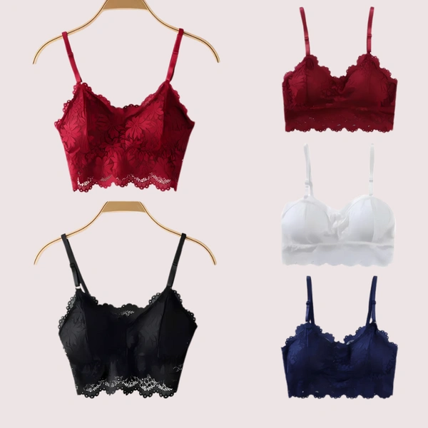 InnerFeel 2 pack luxury lace padded bralette - 34 B, Assorted