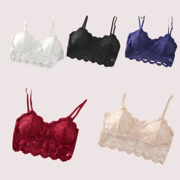 InnerFeel 2 pack luxury lace padded bralette - 34 B, Assorted