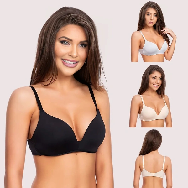 InnerFeel 2 Pack seamless padded underwired push up bra