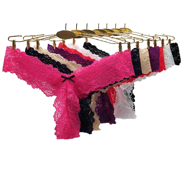 InnerFeel 2 pack Stretch lace sexy thong panties - M, Assorted