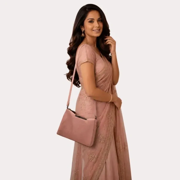 Inner Feel RoséCharm Textured Pink Shoulder Bag for Women