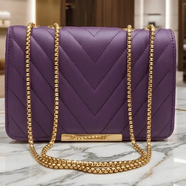 Inner Feel Royal Orchid Quilted Chain Sling Bag