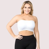 InnerFeel 2-Pack Tube Bandeau Bra Tops for Women - 30, Off White