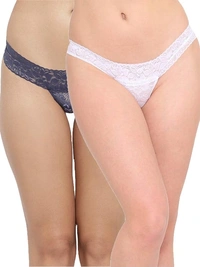 InnerFeel 2-Pack Women's Fashionable Thong Panties - L, Assorted