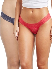 InnerFeel 2-Pack Women's Fashionable Thong Panties - L, Assorted