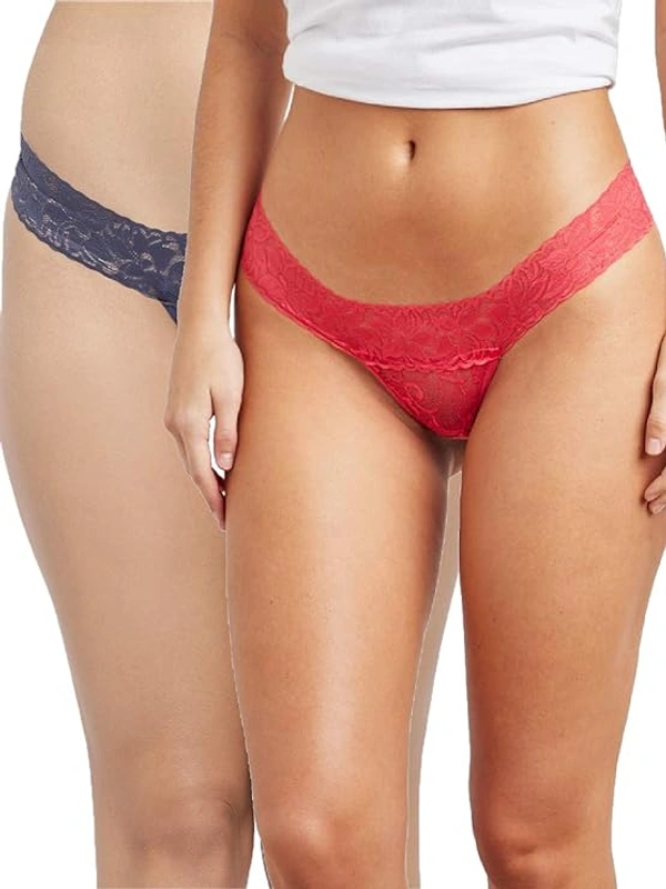 InnerFeel 2-Pack Women's Fashionable Thong Panties - L, Assorted
