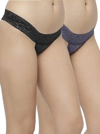 InnerFeel 2-Pack Women's Fashionable Thong Panties - L, Assorted