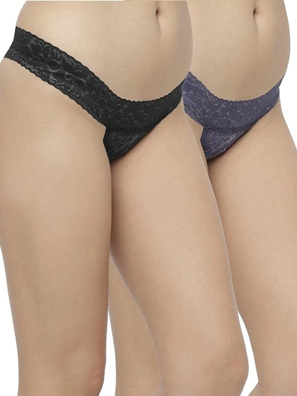 InnerFeel 2-Pack Women's Fashionable Thong Panties - L, Assorted