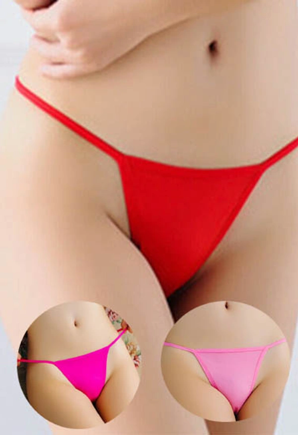 InnerFeel 3-Pack Comfy Cotton No Show Thong Panties - M, Assorted