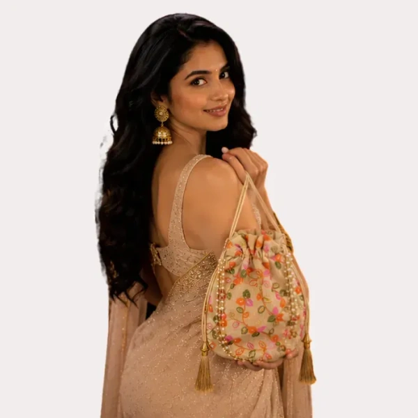 Inner Feel RoyalBloom Embroidered Potli Bag for Women