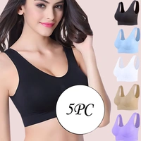 InnerFeel 5 pack medium impact Comfort Sports Bras - L, Assorted