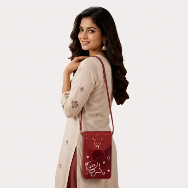 Inner Feel Ruby Star Pom-Pom Mobile Sling Bag