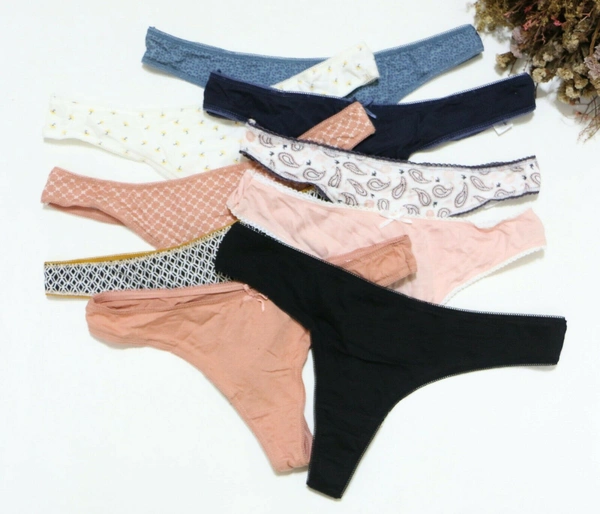 InnerFeel 6 pack pure cotton multicolor thong panties - XXL, Assorted