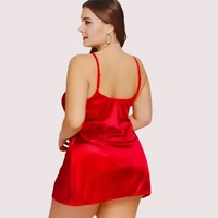 InnerFeel Alluring one-piece satin sleepwear - M, Rose Red