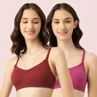 InnerFeel Breathable Cotton Non-Padded Bra – Women’s 2-Pack