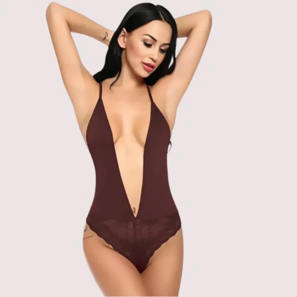 InnerFeel Chic and Comfy Sheer Nightwear Bodysuit