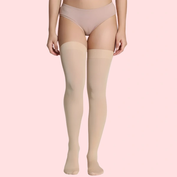 InnerFeel Classic Duo Thigh-High Stockings (Black + Nude) – Pack of 2