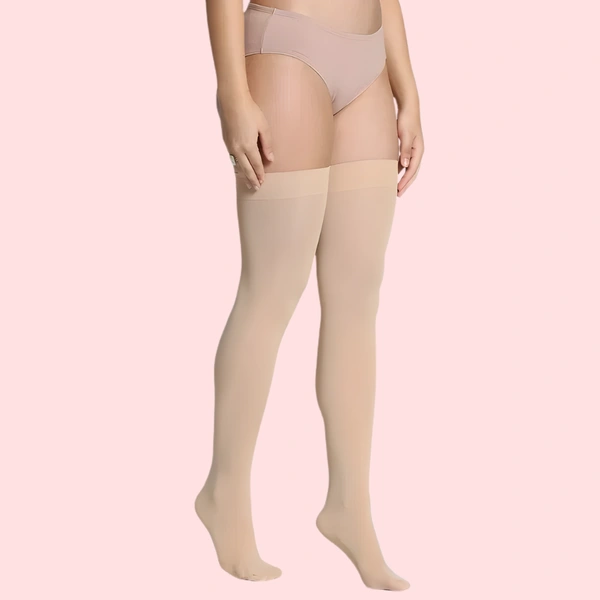 InnerFeel Classic Duo Thigh-High Stockings (Black + Nude) – Pack of 2
