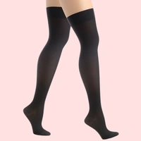 InnerFeel Classic Duo Thigh-High Stockings (Black + Nude) – Pack of 2