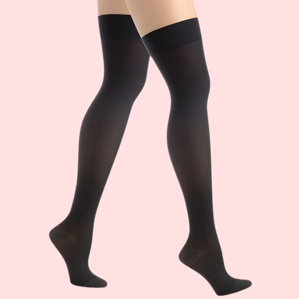 InnerFeel Classic Duo Thigh-High Stockings (Black + Nude) – Pack of 2