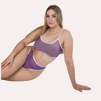 InnerFeel Clear Elegance Transparent Bra & Thong Set - XL, Black