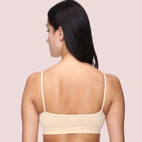 InnerFeel "Comfort" Beige Thin Straps Sports Bra - Beige, 34B