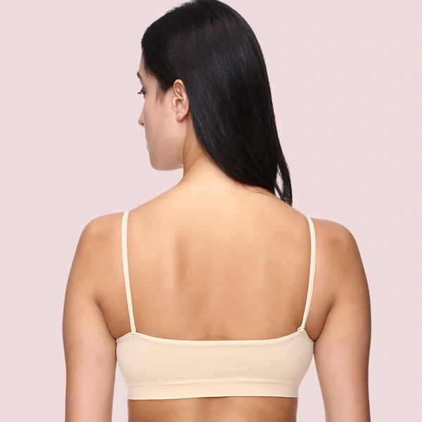 InnerFeel "Comfort" Beige Thin Straps Sports Bra - Beige, 34B