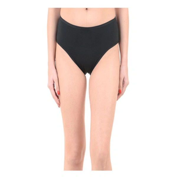InnerFeel Comfy Snazzy Way Just My Size Women's Plus Size Tagless Black Cotton Panties(Pkt of 2) - L, Black