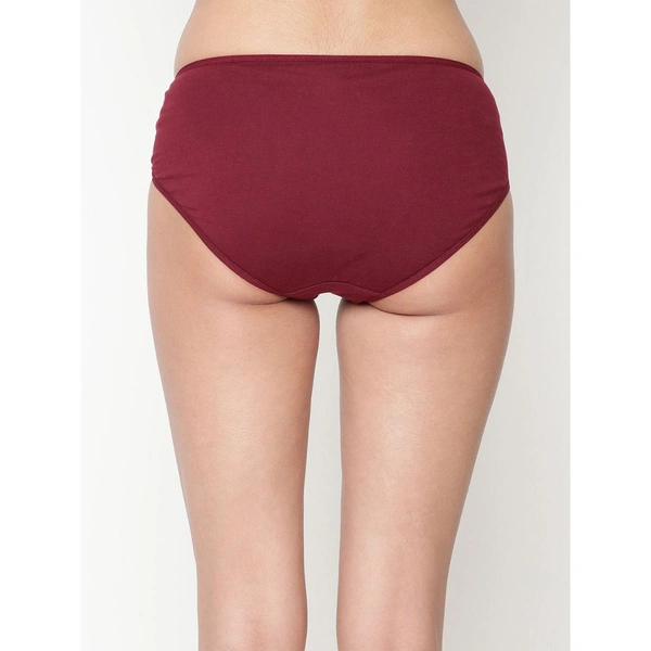 InnerFeel Comfy Snazzy Way Women's Best Fitting Plus Size Maroon Cotton Panties(Pkt of 2) - L, Light Coral Maroon
