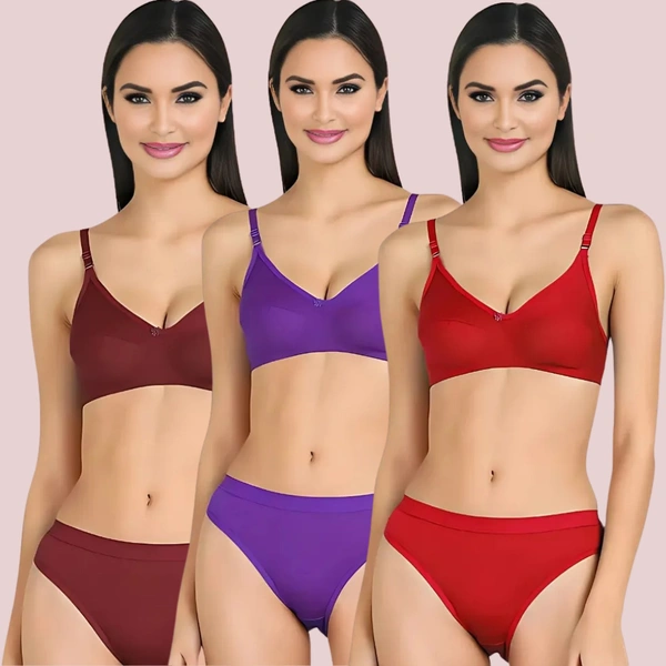 InnerFeel Cotton Cloud Comfort Bra Set – 3-Pack - 36 B
