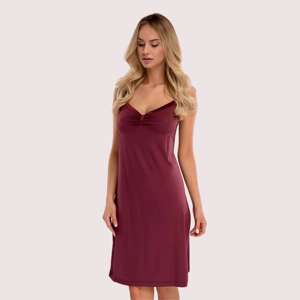 InnerFeel Cute silky sexy babydoll nightwear - M, Burgundy