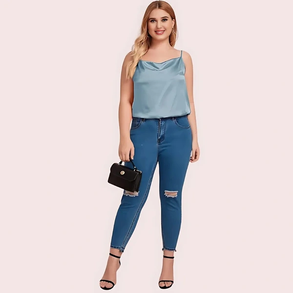 InnerFeel Elegant Silk Cami Slip for All-Day Comfort - 5XL, Grey