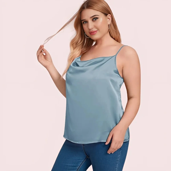 InnerFeel Elegant Silk Cami Slip for All-Day Comfort - 5XL, Grey