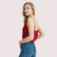 InnerFeel Everyday Elegance Silk Camisole - L, Dark Maroon
