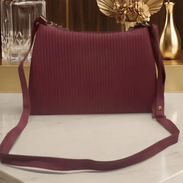 Inner Feel Velvet Wine Elegance Shoulder Bag
