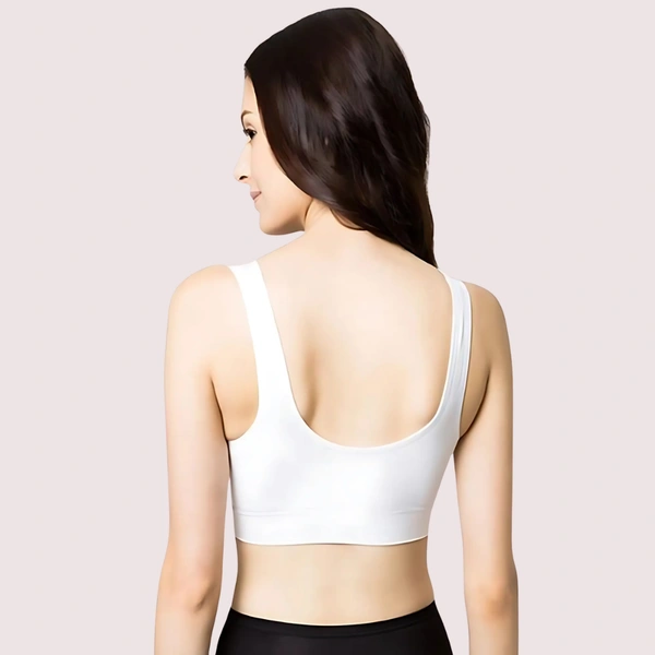 InnerFeel Fashionable Cutout Sports Bra for Young Athletes - White, L