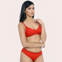 InnerFeel FD Organic Cotton Bra Set – Red | Soft, Skin-Friendly & All-Day Comfort - 30 A