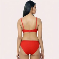 InnerFeel FD Organic Cotton Bra Set – Red | Soft, Skin-Friendly & All-Day Comfort - 30 A