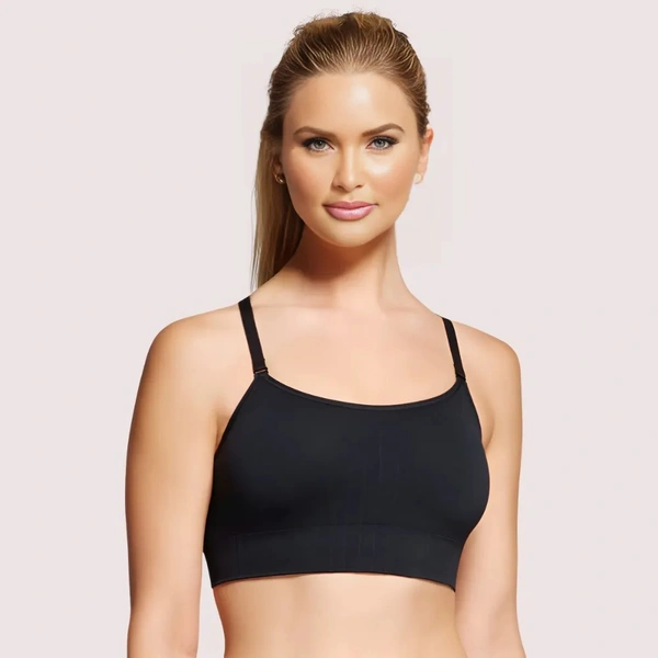 InnerFeel Female Black Spaghetti Straps Cami Bra - Black, L