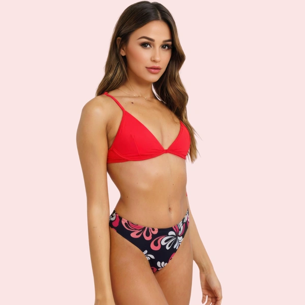 InnerFeel Floral Print High-Cut Bikini Bottom (Bottom Only)