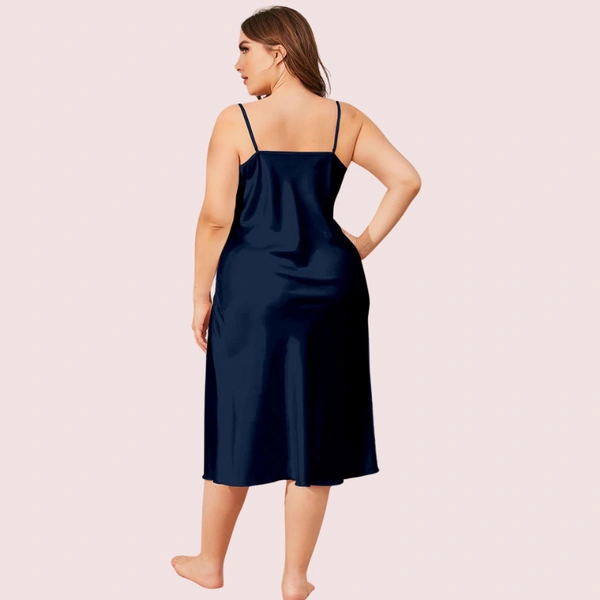 InnerFeel Glamour Satin Cowl Dress – Plus Size
