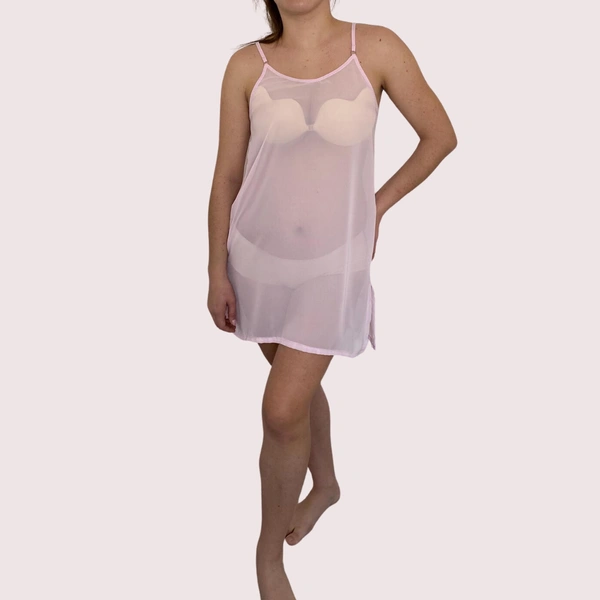 InnerFeel High Street Fully See-Through Mesh Babydoll Nightwear - L, White