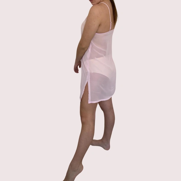 InnerFeel High Street Fully See-Through Mesh Babydoll Nightwear - L, White