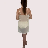 InnerFeel High Street Fully See-Through Mesh Babydoll Nightwear - L, White