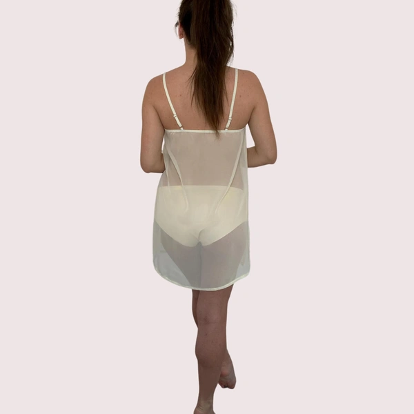 InnerFeel High Street Fully See-Through Mesh Babydoll Nightwear - L, White
