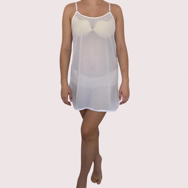 InnerFeel High Street Fully See-Through Mesh Babydoll Nightwear - L, White